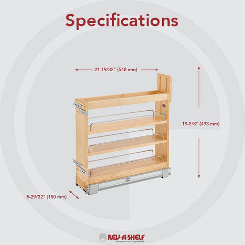 Rev-A-Shelf 5 Door/ Drawer Base Cabinet Organizer Soft-Close， 448-BDDSC-5C