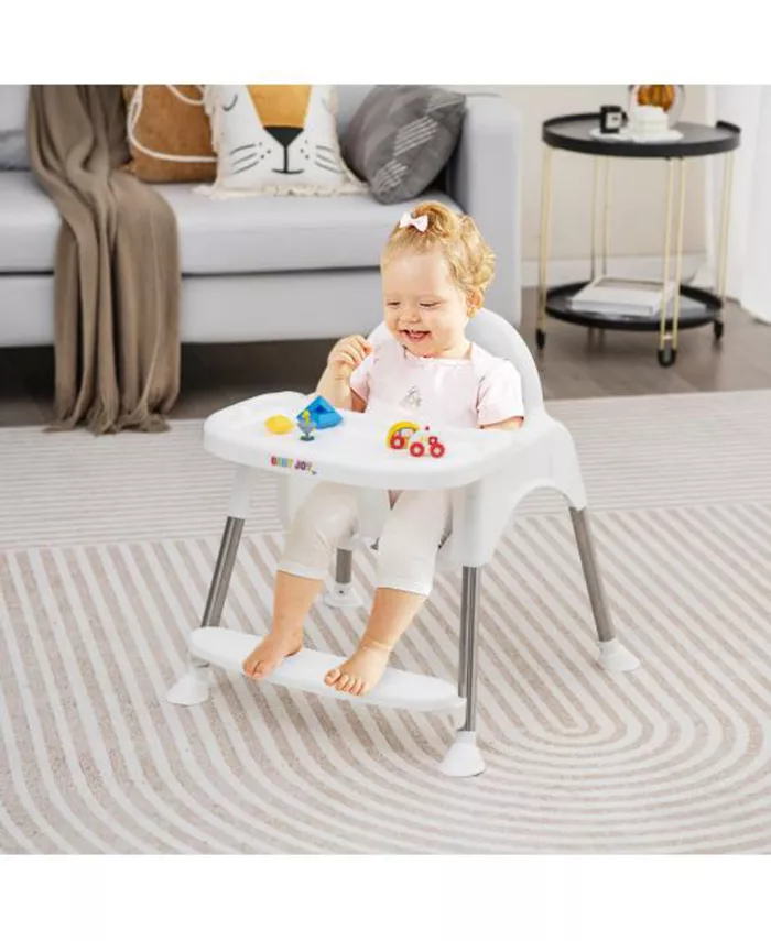 Slickblue 4-in-1 Convertible Baby High Chair with Removable Double Tray