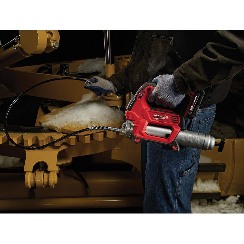 MW M18 18V Lithium-Ion Cordless Grease Gun 2-Speed W M18 5.0 Ah Battery 2646-20-48-11-1850