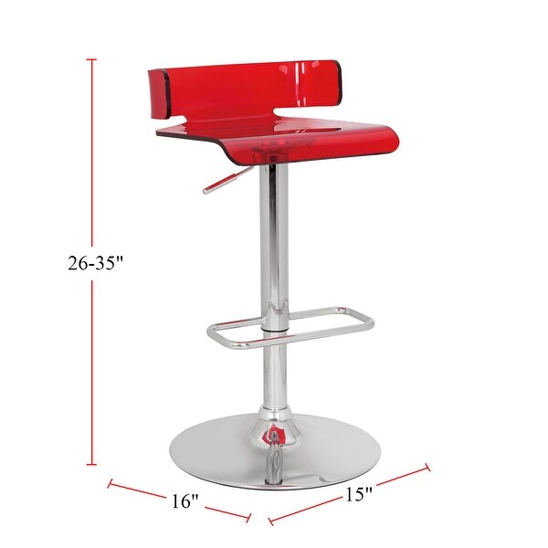 Acrylic Adjustable Stool with Swivel Base