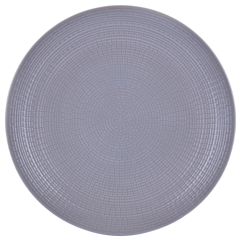 Dinnerset 12PC Embossed White Medallion   10'5\