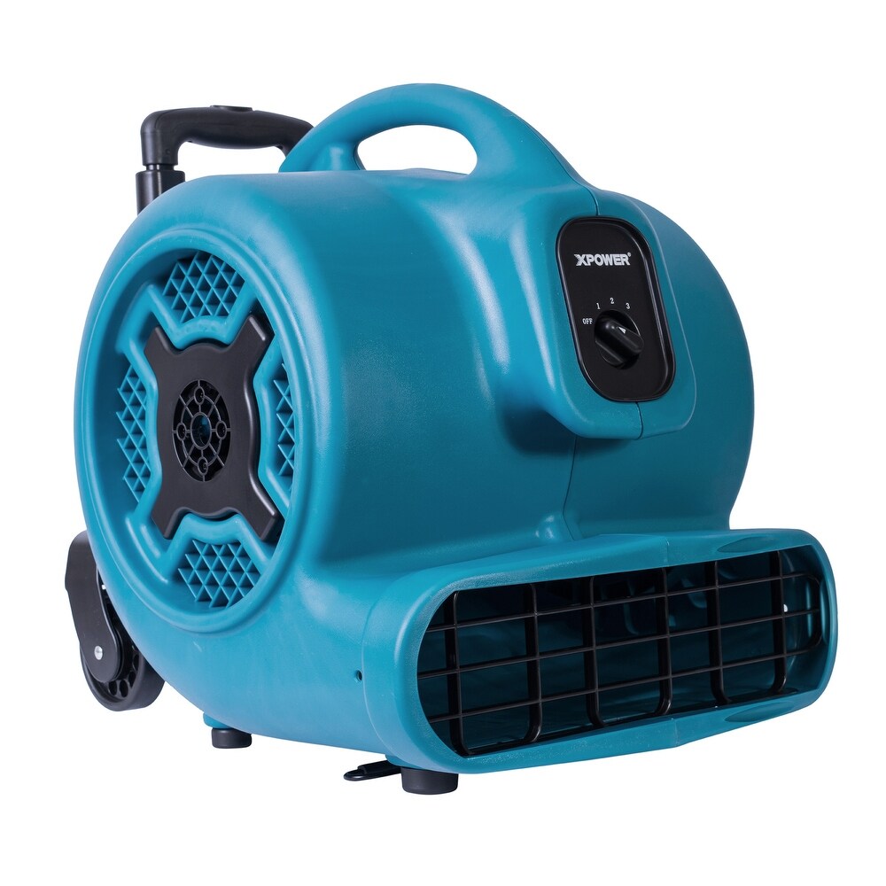 XPOWER Air Mover  Carpet Dryer  Floor Fan  Blower with Telescopic Handle and Wheels