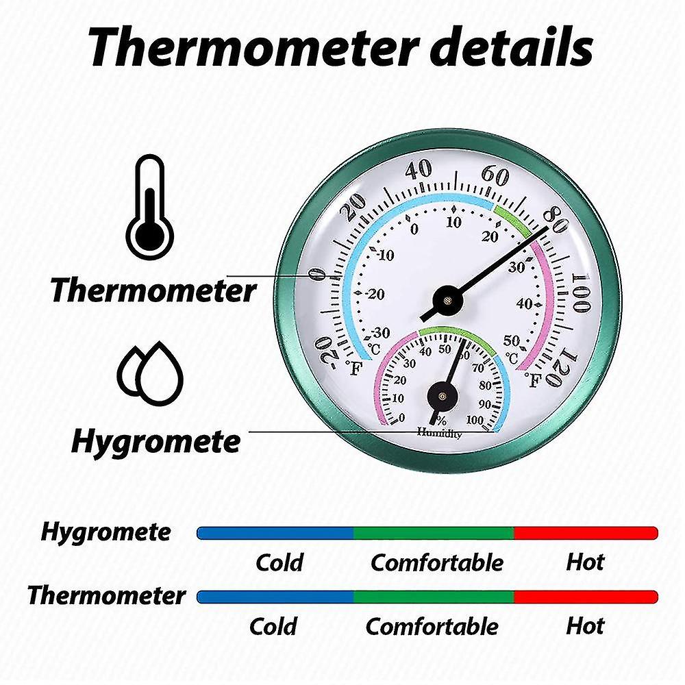 Indoor Outdoor Thermometer  2 In 1 Temperature Humidity Gauge Analog Hygrometer For Indoor Outdoor.