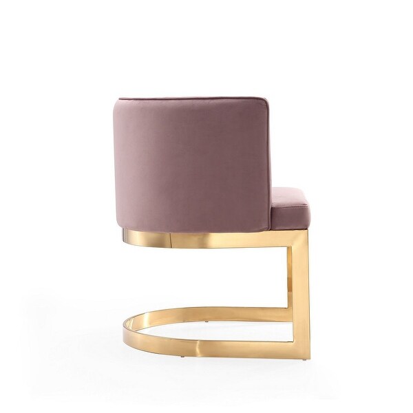 Aura Royal Blue and Polished Brass Velvet Dining Chair