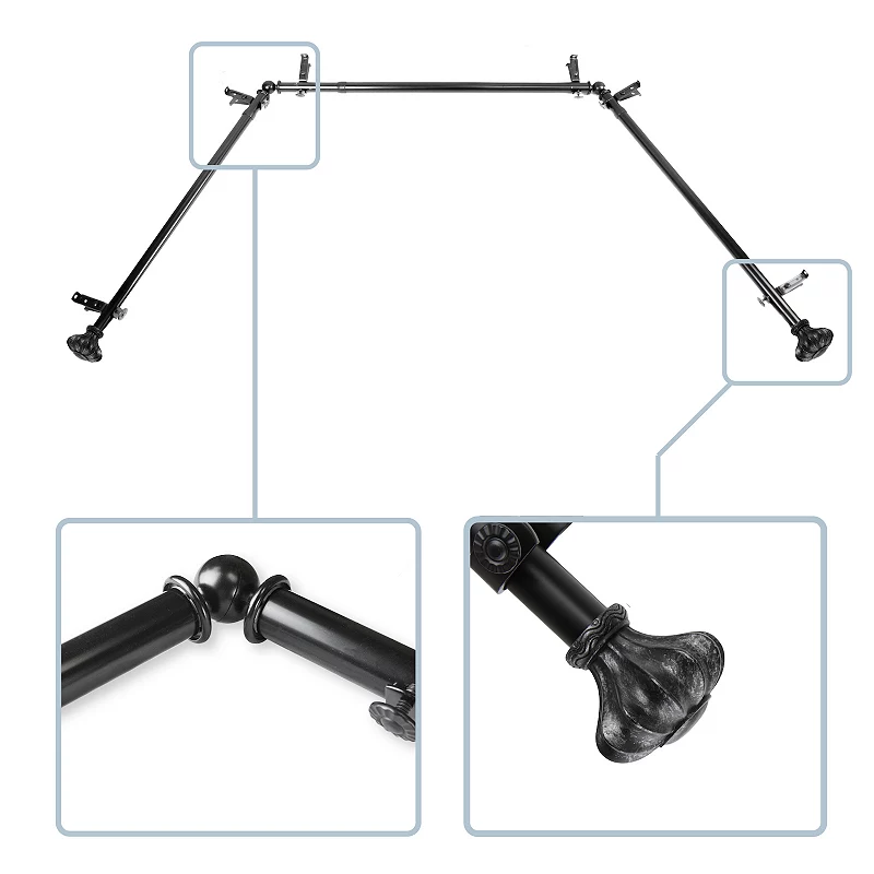 Rod Desyne Flair 13/16 Bay Window Curtain Rod