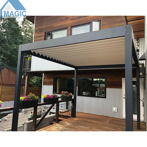 factory directly supply modern aluminum pergola adjustable louvered roof system pergola outdoor brackets 6x6m