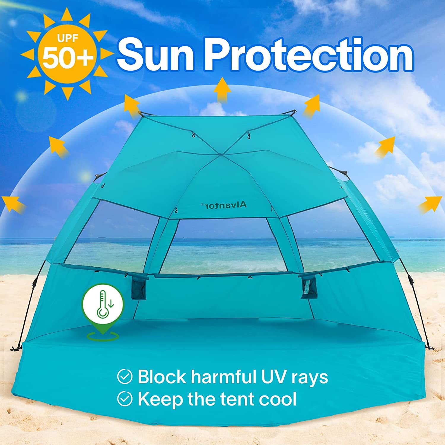 Alvantor Beach Tent Sun Shelter Super Cabana Automatic Pop Up Portable Canopy