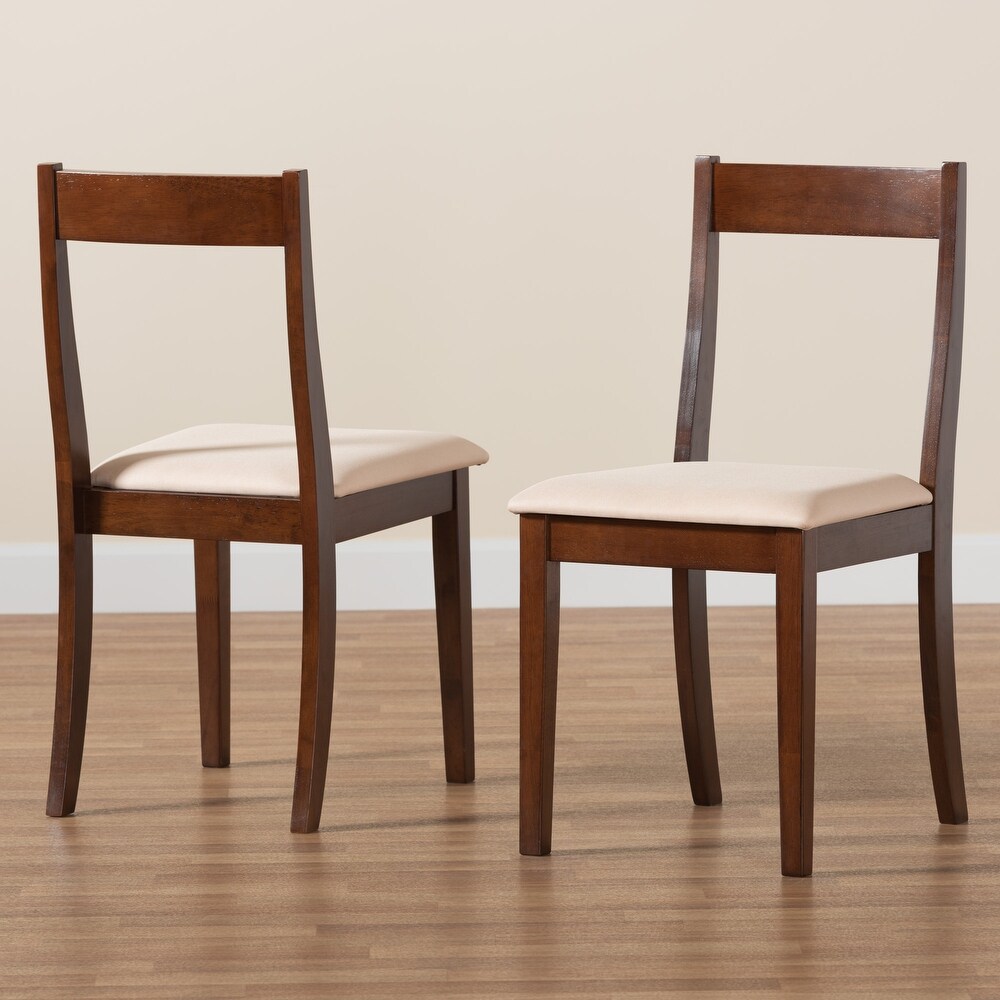 Carola Mid Century Modern Dark Brown Finished Wood 2 Piece Dining Chair Set