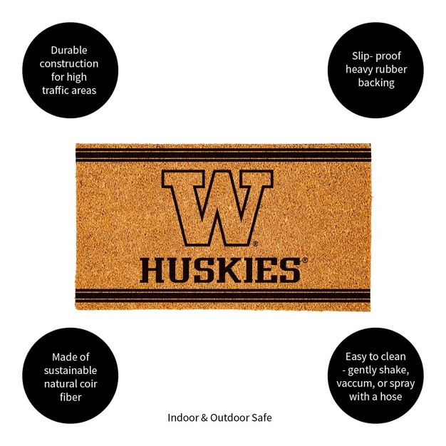 Evergreen University Of Washington Logo Turf Mat Brown 28 X 16 Inches Indoor Outdoor Doormat