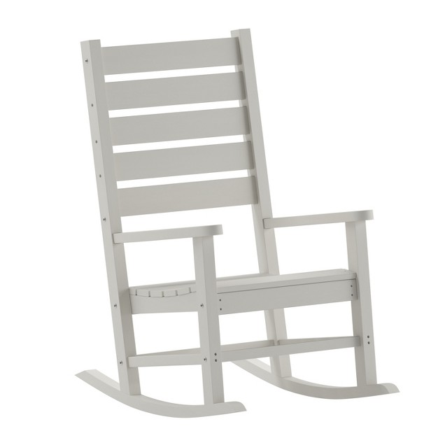 Emma And Oliver Contemporary Rocking Chair All weather Hdpe Indoor outdoor Rocker