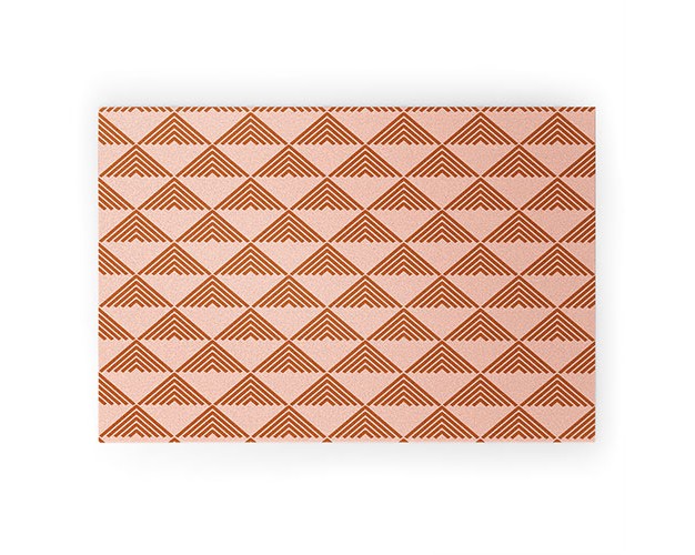 June Journal Triangular Lines In Terracotta Looped Vinyl Welcome Mat Society6