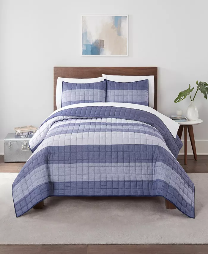 Serta Simply Comfort Billy Textured Stripe Quilt Set Collection