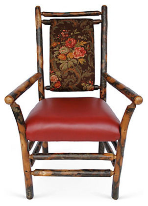 Rustic Hickory Floral Arm Chair   Armchairs And Accent Chairs   by Genesee River  Houzz