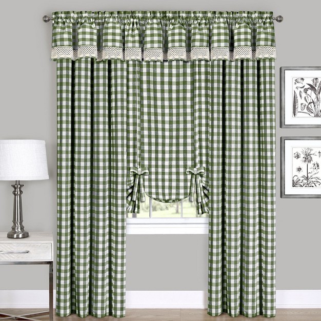 Goodgram Complete 6 Pc Country Chic Plaid Window Curtain Treatment Set