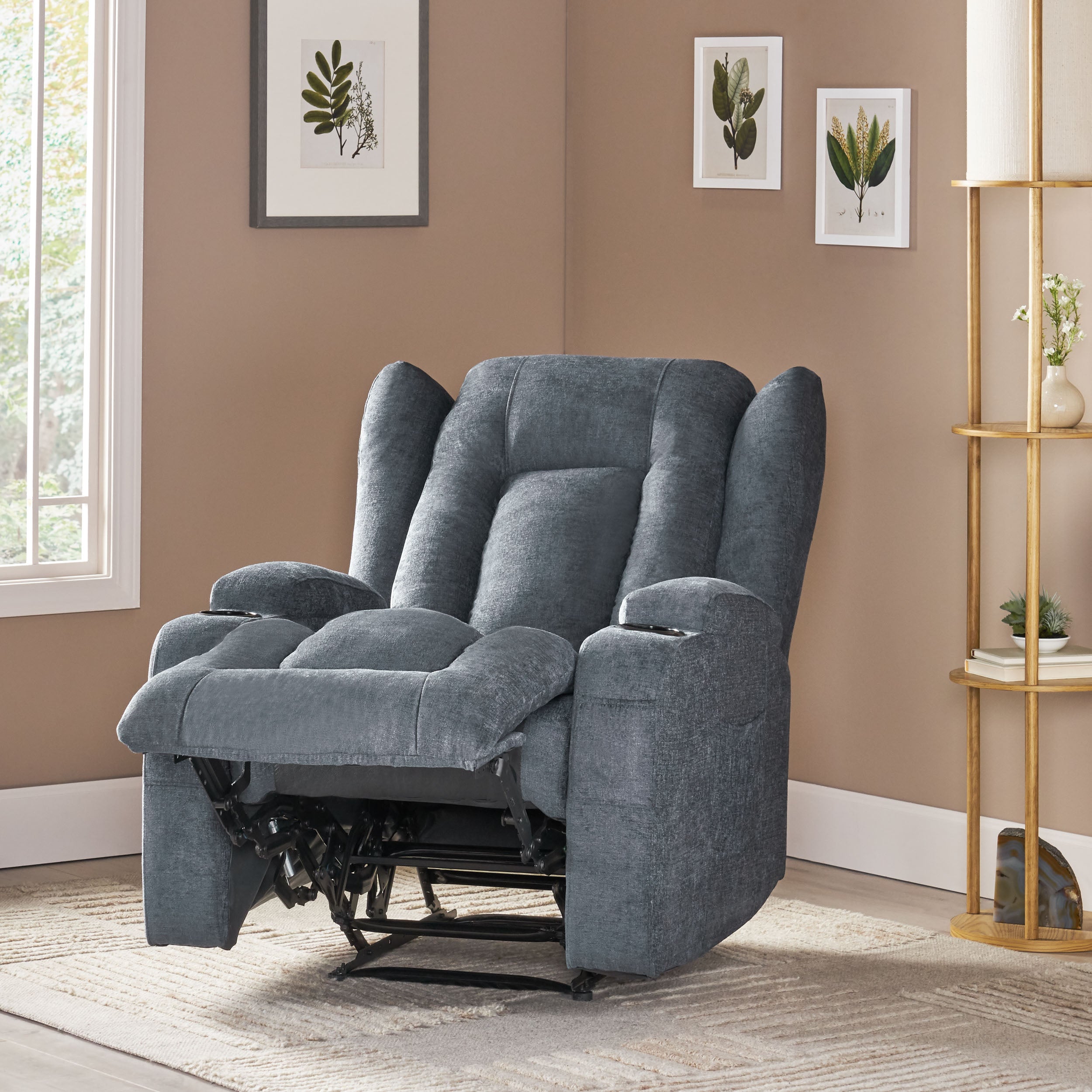 Ellerslie Contemporary Pillow Tufted Massage Recliner