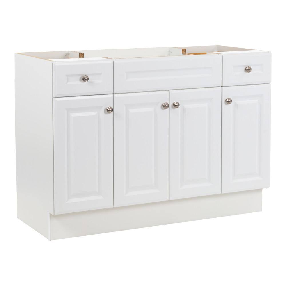 Glacier Bay Glensford 48.0 in. W x 21.6 in. D x 34.2 in. H Bath Vanity Cabinet without Top in White GF4821-WH