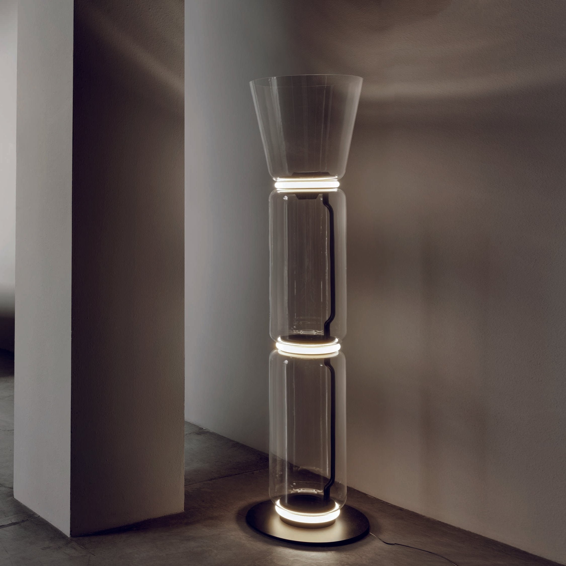 Bamboo Glass Floor Lamp