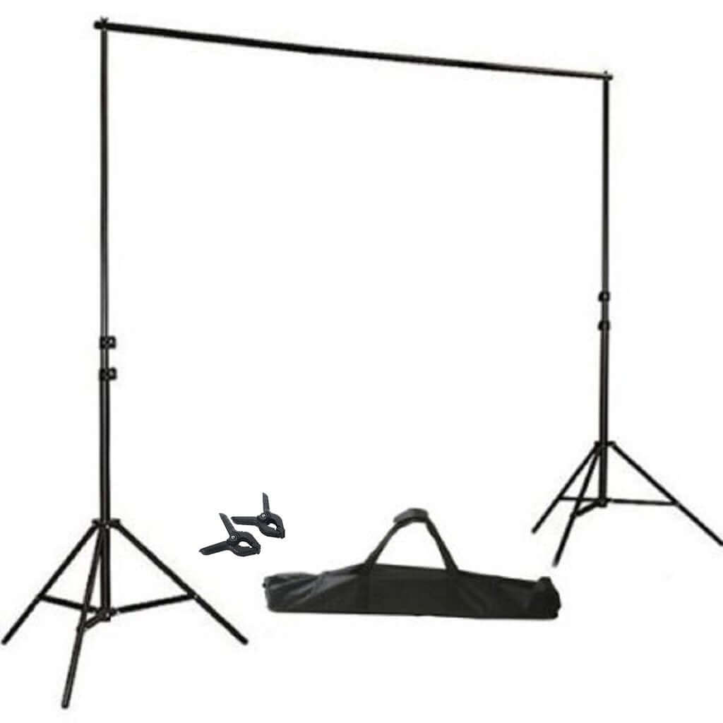 Metal Adjustable Pipe and Drape Photography Backdrop Stand Kit and FREE Clips 8ftX10ft