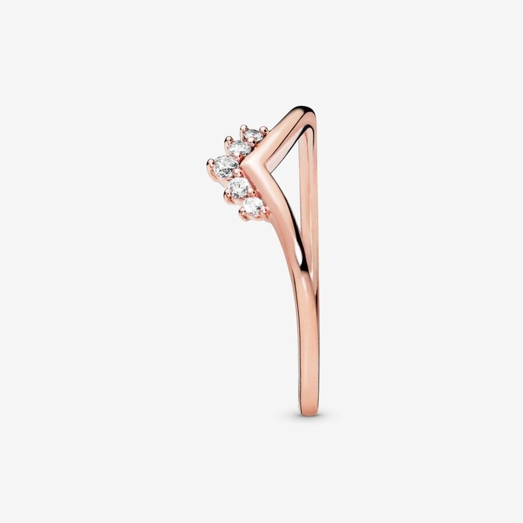 PANDORA  Tiara Wishbone Ring in Rose Gold Plating