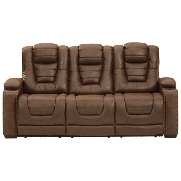 Owner x27 s Box Power Recliner Sofa With Adjustable Headrest Thyme Signature Design By Ashley