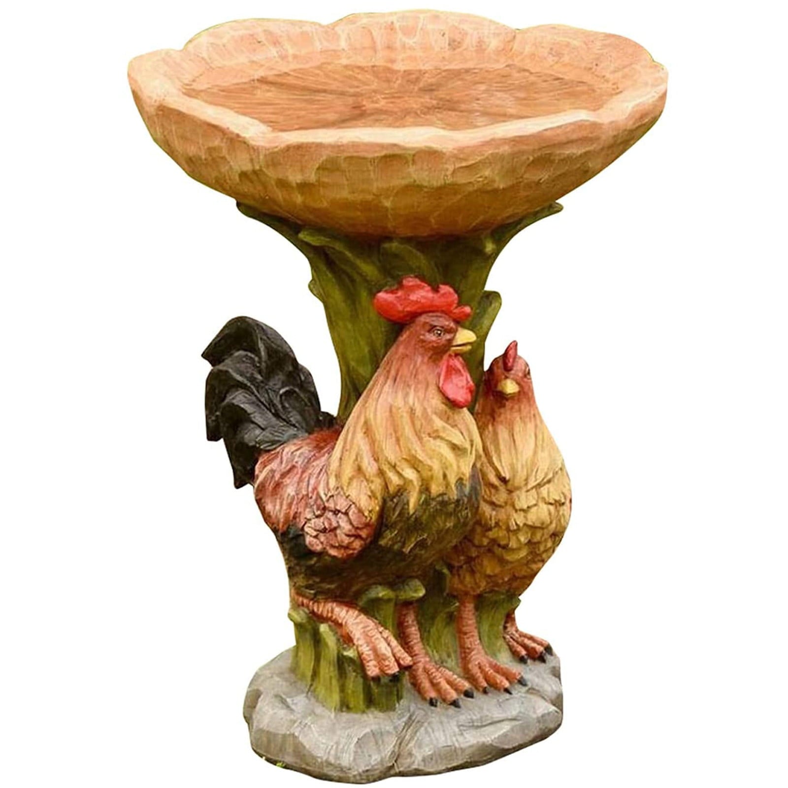 Egmy Beautiful Sunflower Bird Bath Brown Pedestal Handmade For Outdoor