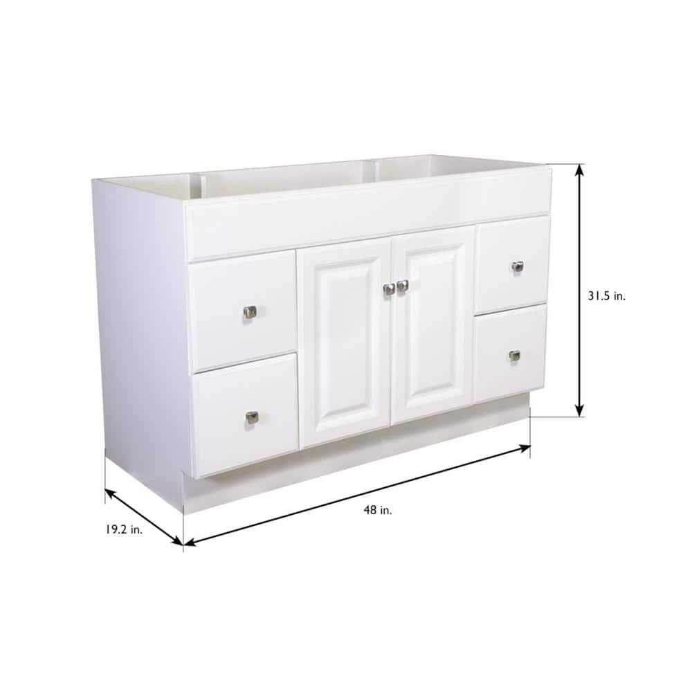 Design House Wyndham 48 in 2Door 4Drawer Bath Vanity Cabinet Only in SemiGloss White