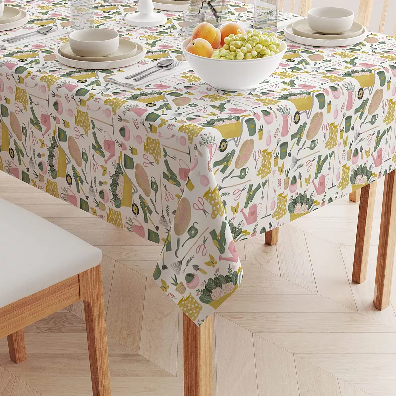 Rectangular Tablecloth， 100% Cotton， 52x84， In the Garden