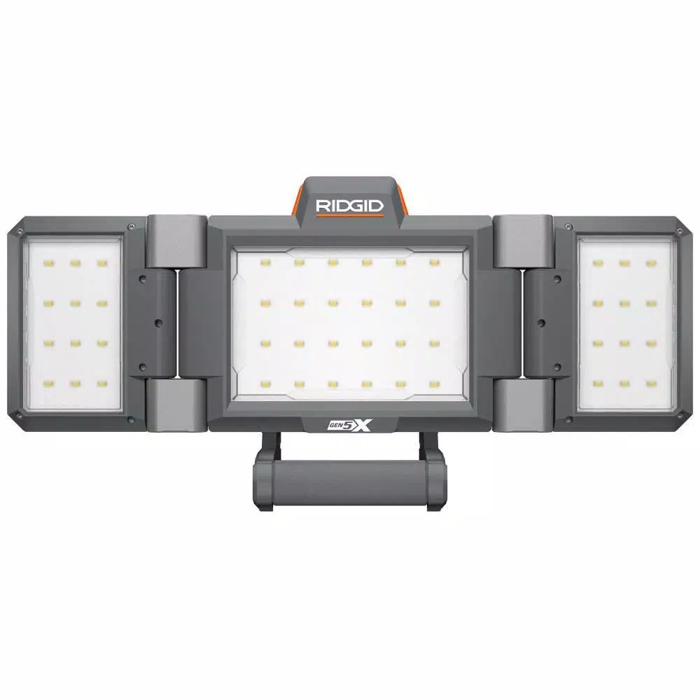 RIDGID 18-Volt Hybrid Folding Panel Light with 18-Volt Lithium-Ion 2.0 Ah Battery and Charger Kit and#8211; XDC Depot