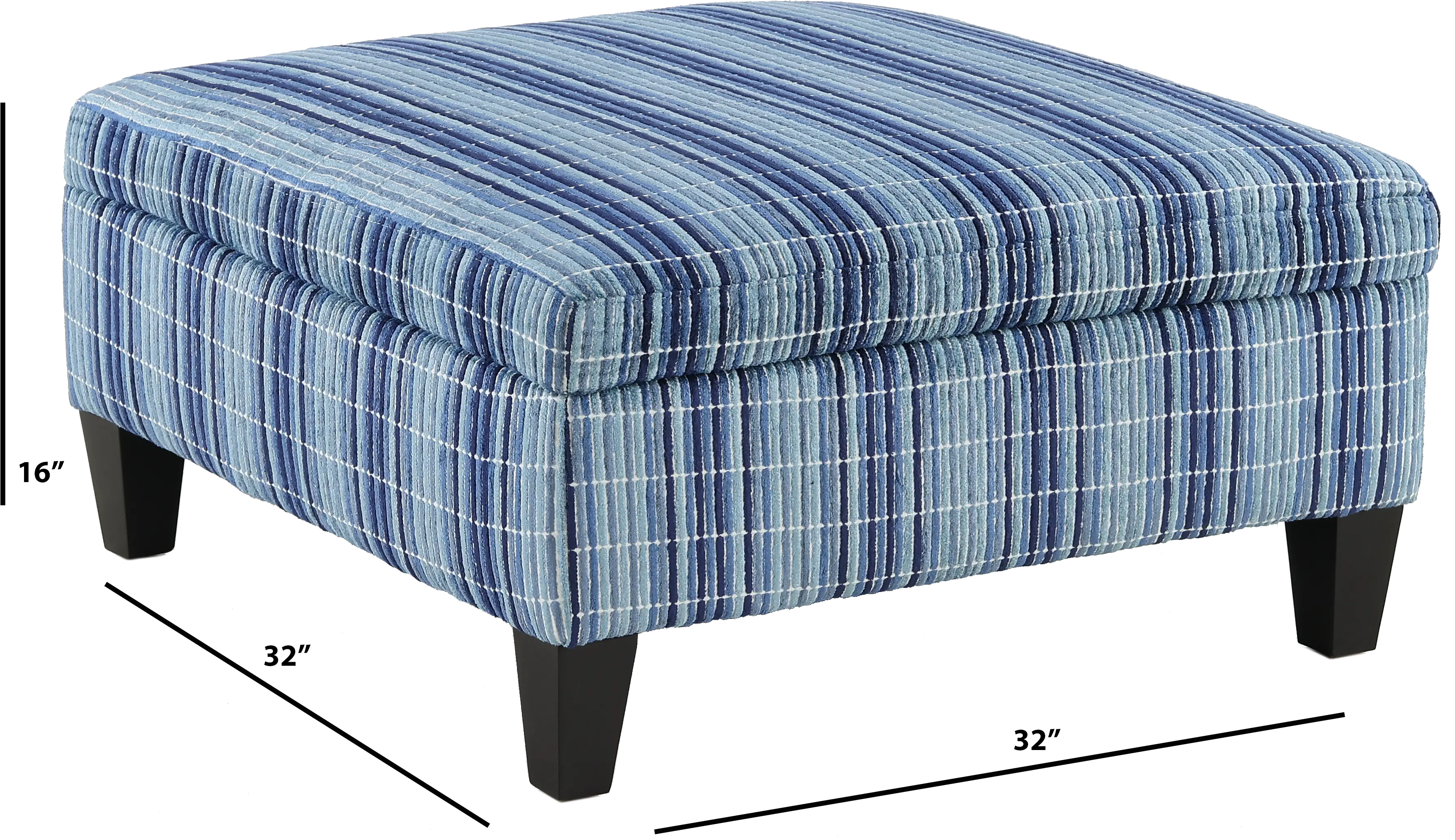 Orion Blue Storage Cocktail Ottoman