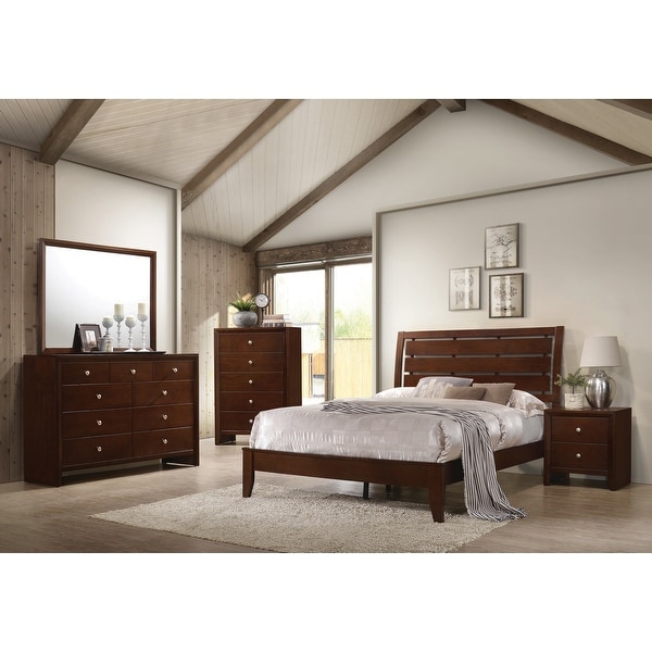 Crawley Rich Merlot 3-piece Panel Bedroom Set with Chest - - 34935940