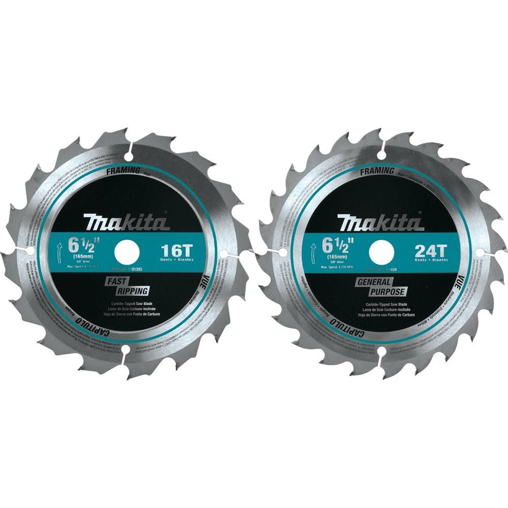 Makita 6-1/2 in. Carbide-Tipped Circular Saw Blade (2-Pieces) T-01426 from Makita