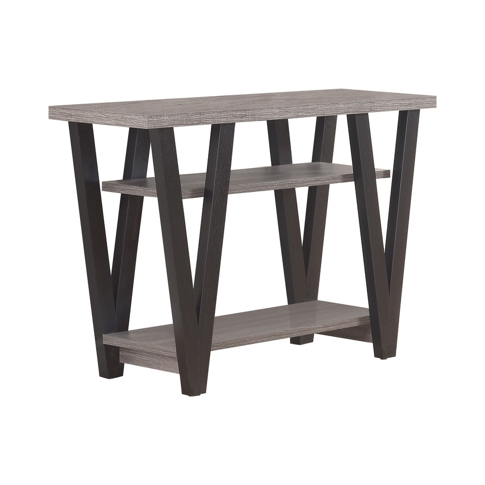 Olea Antique Grey and Black Rectangle Sofa Table