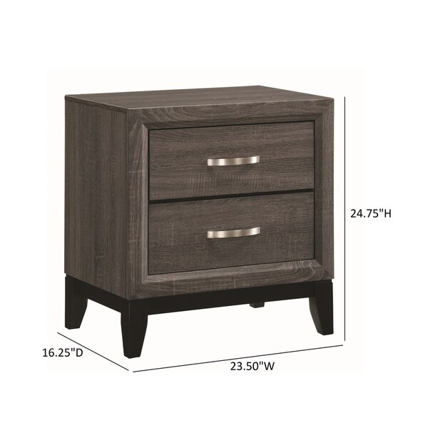 Coaster Furniture Watson Grey Oak and Black 2-drawer Nightstand - - 25859769