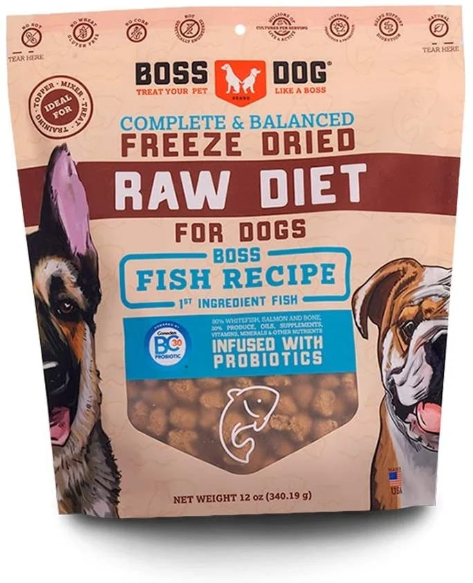 Complete and Balanced Fish Recipe Freeze Dried Dog Food;