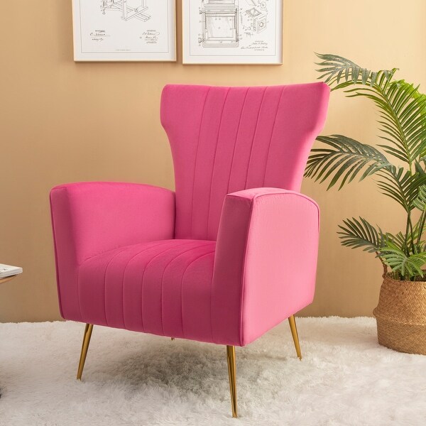 Wingback Velvet Accent Chair Arm Chair