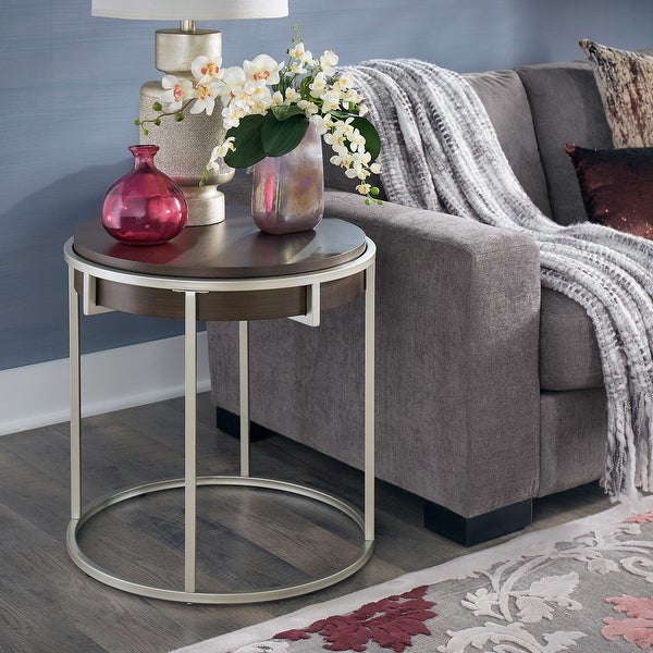 Cooke Round End Table with Metal Base from iNSPIRE Q Modern