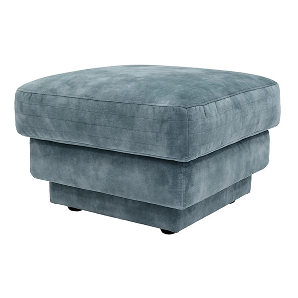 Velvet vintage petrol blue ottoman