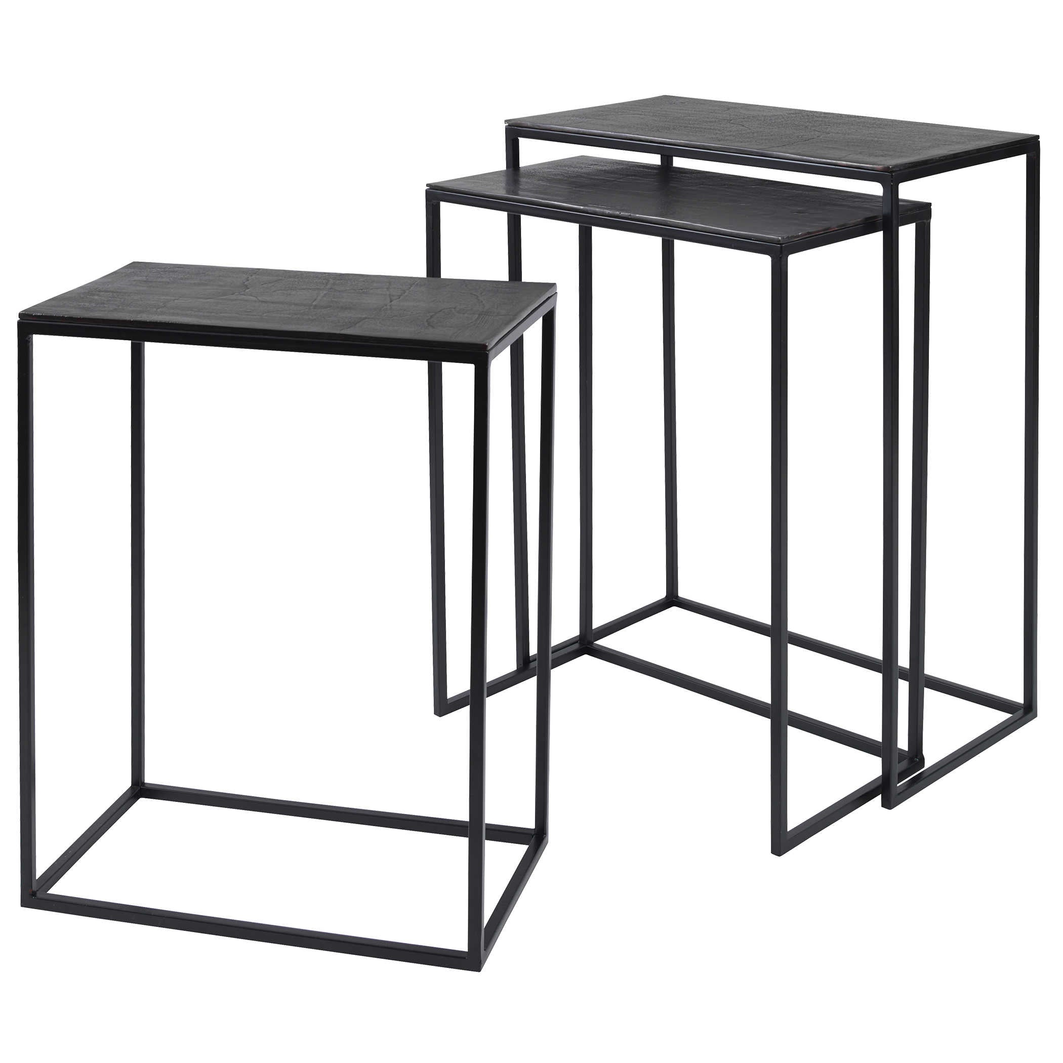 BLACK set of 3 COREENE NESTING TABLES