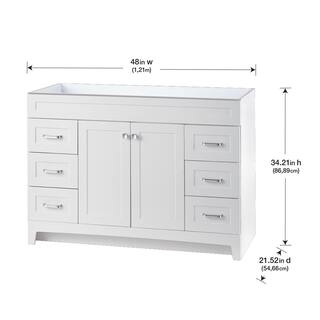 Home Decorators Collection Thornbriar 48.0 in. W x 21.5 in. D x 34.2 in. H Bath Vanity Cabinet without Top in Polar White TB4821-WH