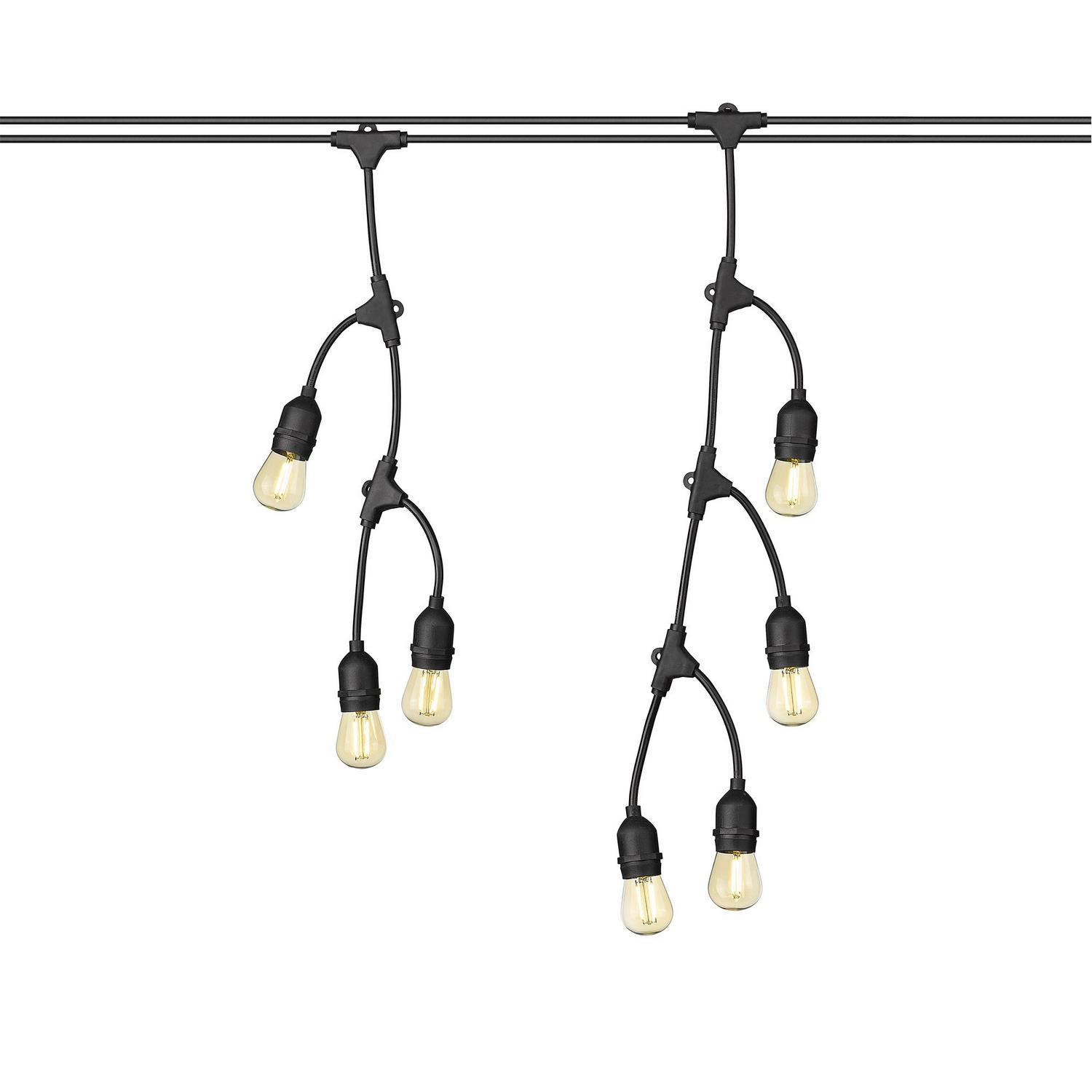 Ove Decors 27.5 ft. Fence String Lights with Glass bulbs and Black Wire