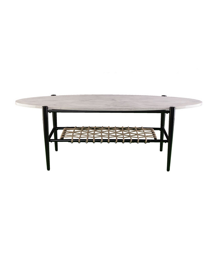 Southern Enterprises Relckin Faux Marble Cocktail Table