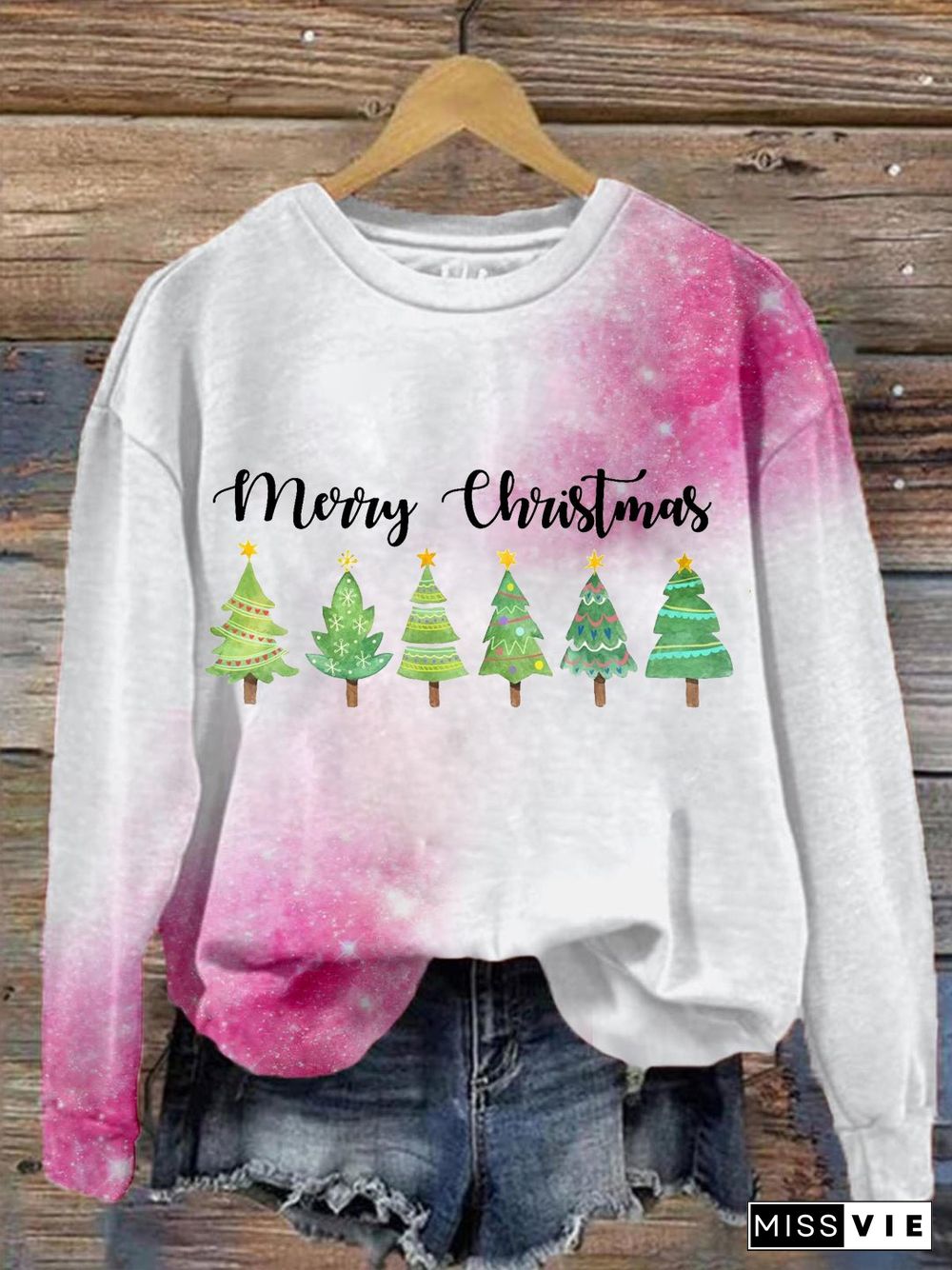 Women's Merry Christmas Print Sweatshirt