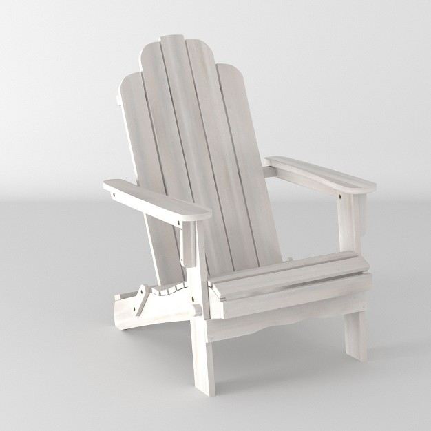 Genovia Transitional Acacia Wood Outdoor Adirondack Chair With Wine Holder Saracina Home