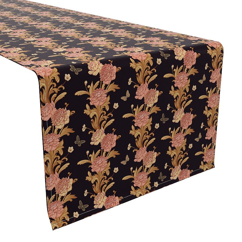 Table Runner， 100% Cotton， 16x90， Floral 147