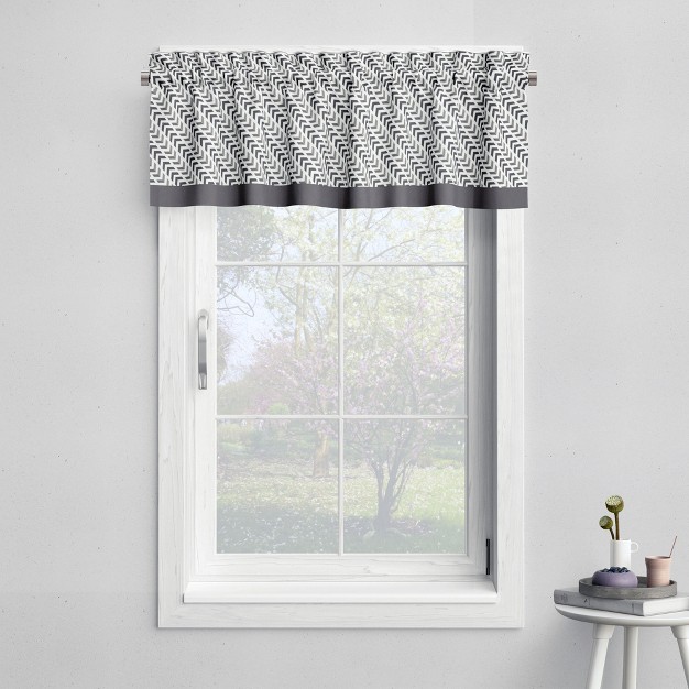 Bacati Gray Tracks Boys Cotton Window Valance