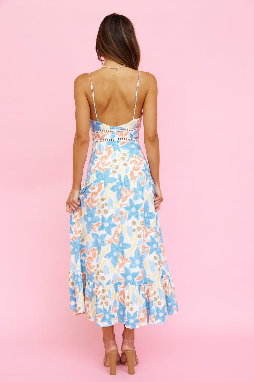 Beach Sunsets Midi Dress Blue