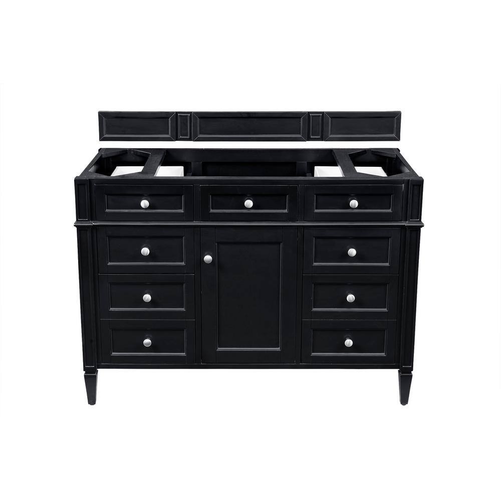 James Martin Vanities Brittany 46.8 in. W x 23 in. D x 32.8 in. H Single Bath Vanity Cabinet Without Top in Black Onyx 650-V48-BKO