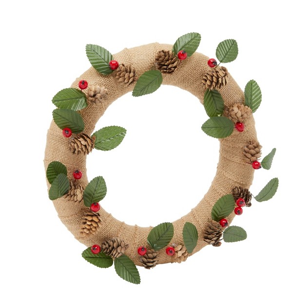 Bright Creations 76 Pieces Craft Foam Diy Wreath Forms Berries Pinecones Leaves Burlap Ribbon 3 Sizes