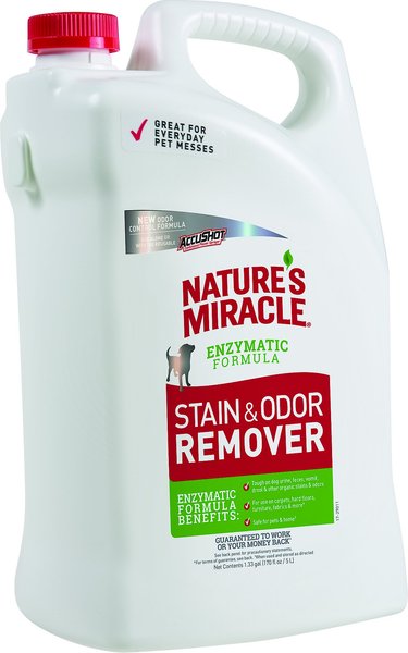 Nature's Miracle Dog Enzymatic Stain Remover and Odor Eliminator Refill， 1.3-gal bottle