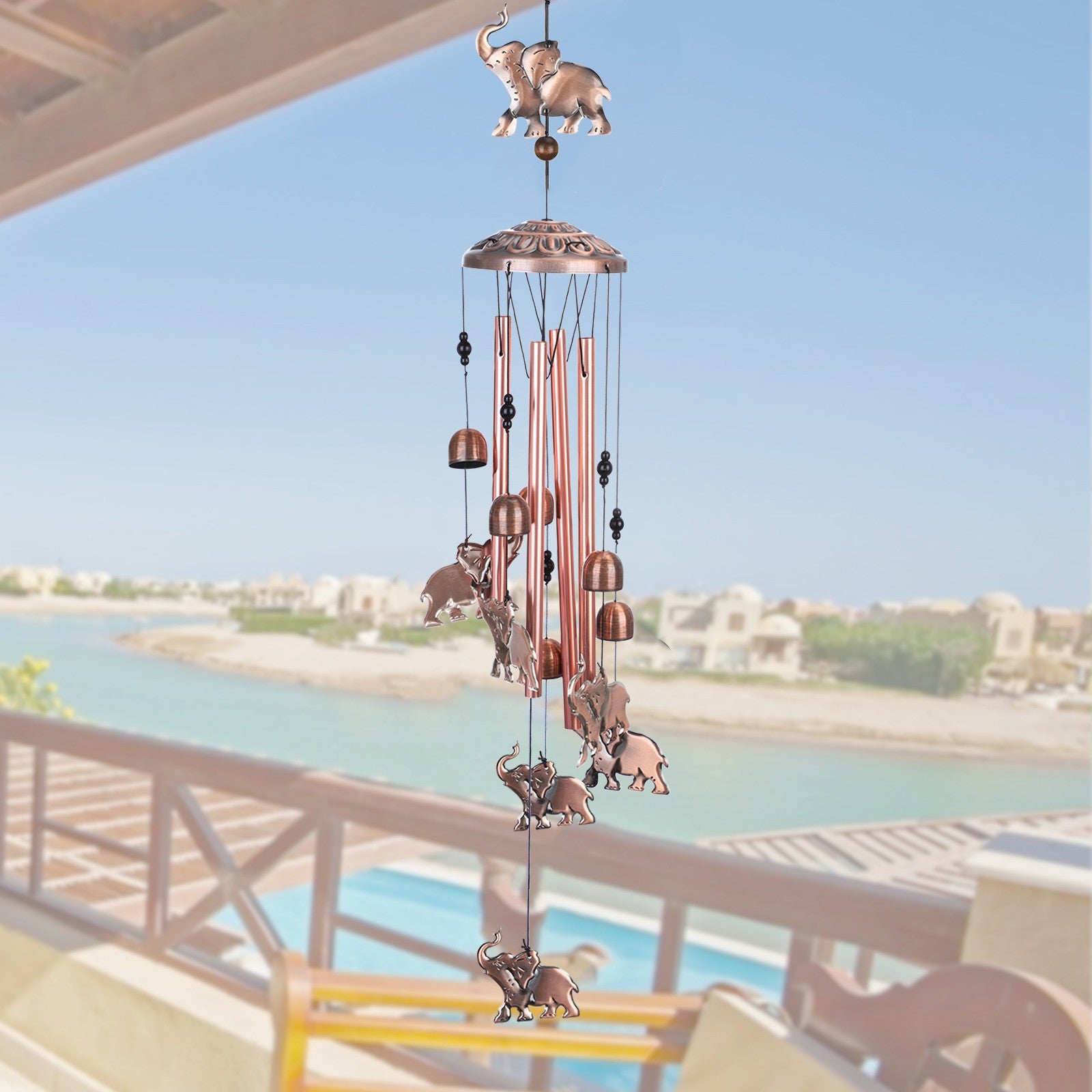 Kaacd Outdoor Elephant Copper Wind Chimes For External Use Elephant Wind Chimes Garden